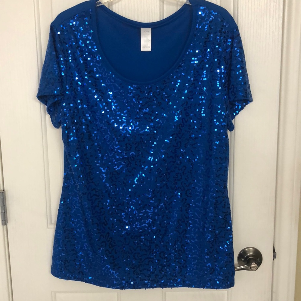 Royal Blue Sequined Blouse